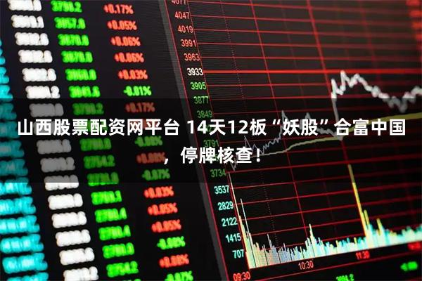 山西股票配资网平台 14天12板“妖股”合富中国，停牌核查！